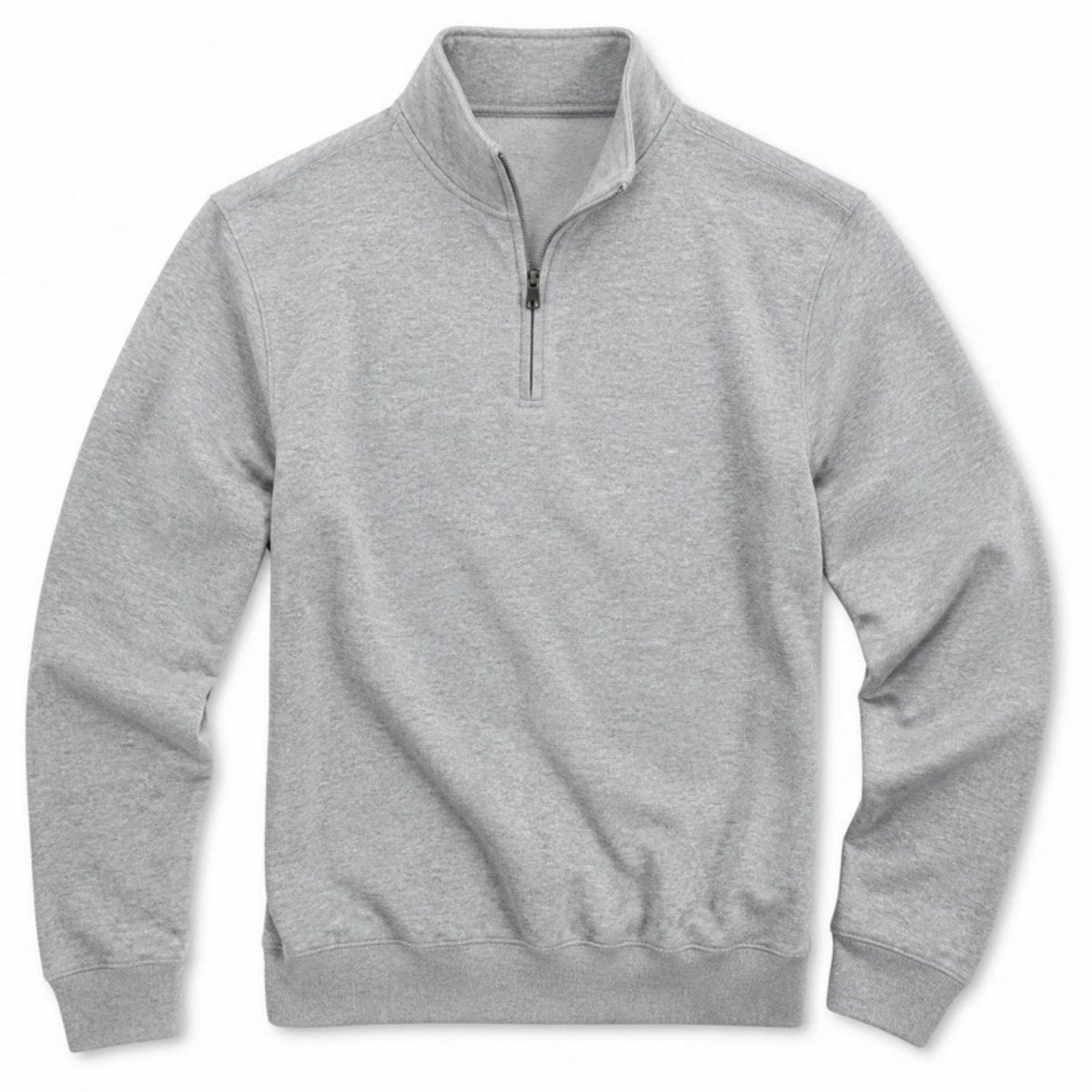 Heather gray quarter-zip sweatshirt