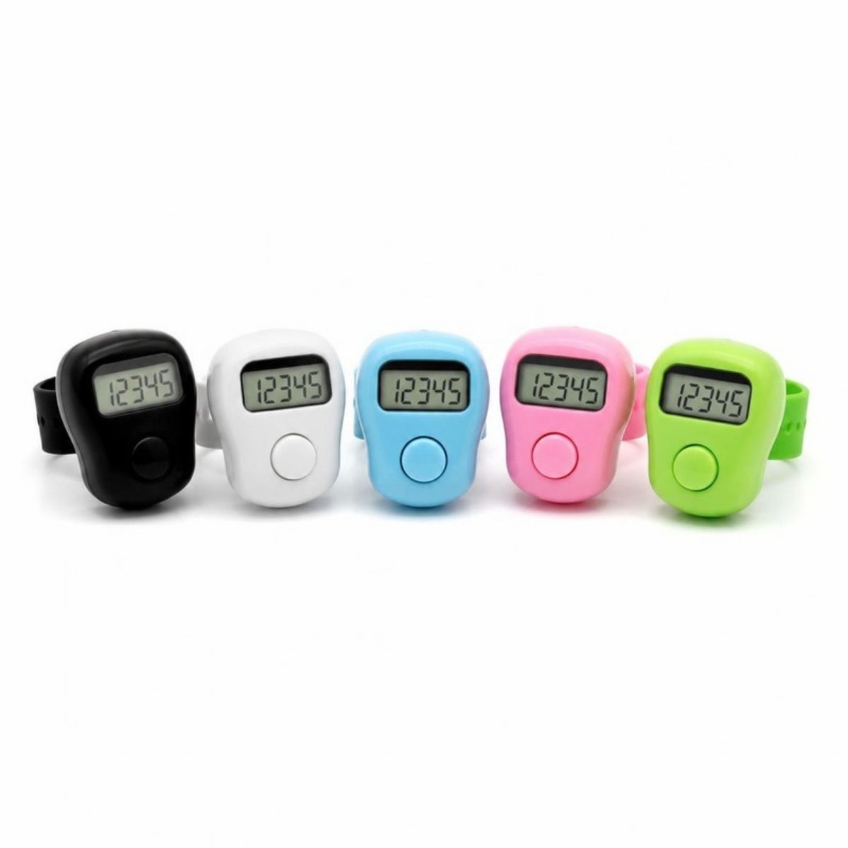 Small electronic finger ring counters in several colors
