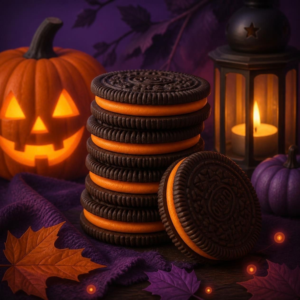 OREO orange creme Halloween cookies