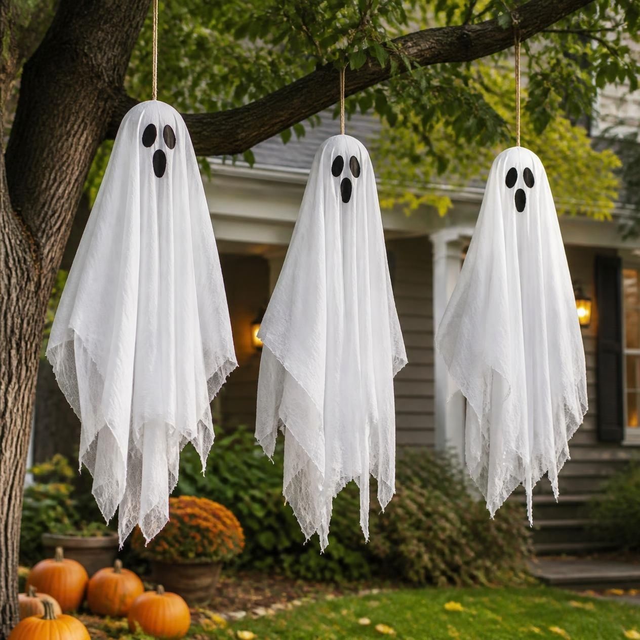 Hanging Halloween ghosts