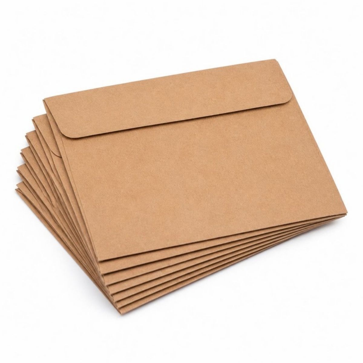 Stack of brown kraft paper cash envelopes