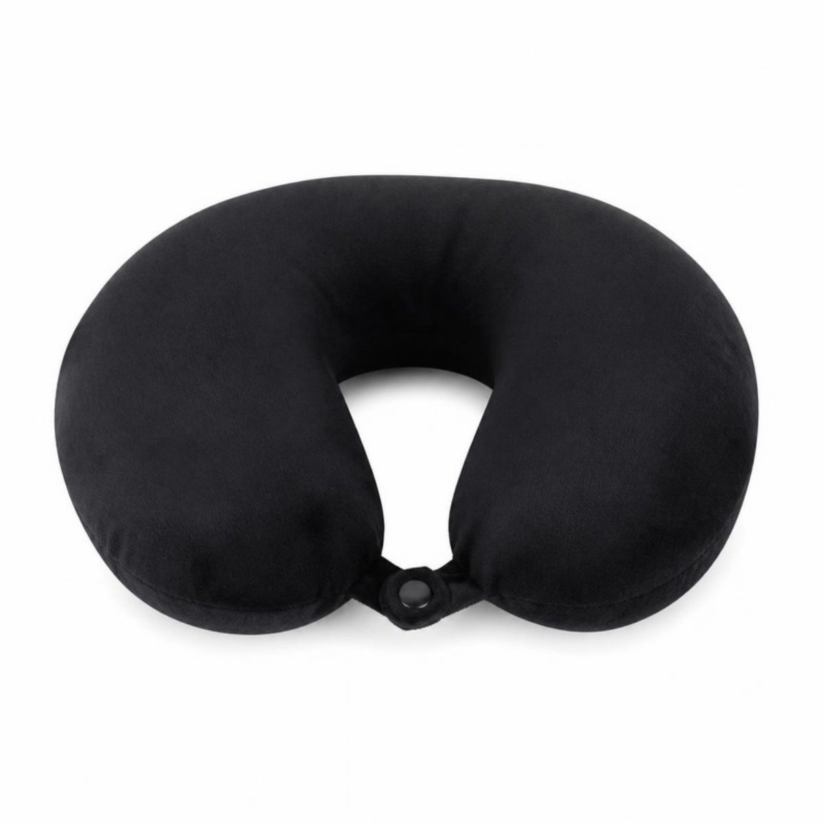Black U-shaped memory foam travel pillow